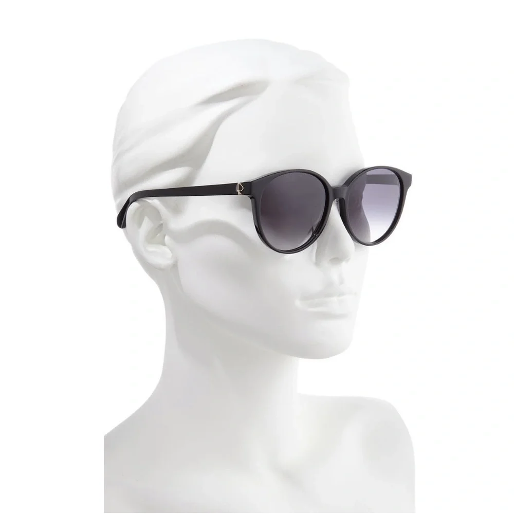 Kate Spade Eliza 55mm Round Gradient Sunglasses Black Gray NWT